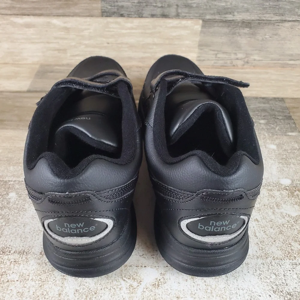New Balance 577 Shoes Mens‎ Sz 10.5 2A Black Leather Hook & Loop Sneakers